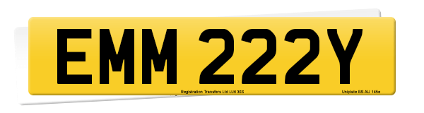 Registration number EMM 222Y
